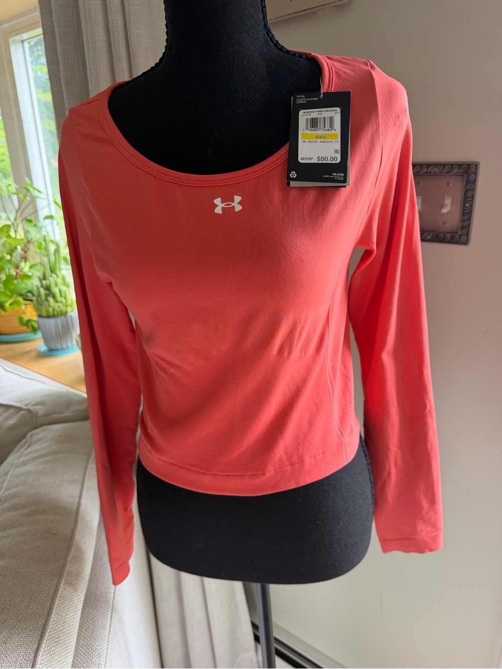 Under Armour Women's Coral Long Sleeve Scoop-Neck Performance Top